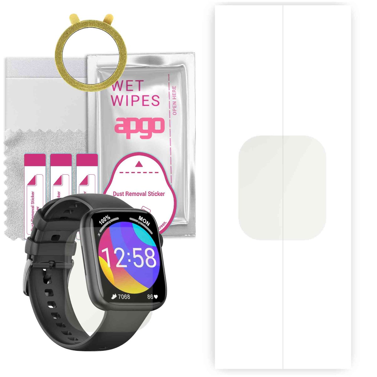 1x Folia hydrożelowa MATOWA do DT NO.1 DT103 - apgo Smartwatch Hydrogel MATTE Protection Ochrona na ekran smartwatcha