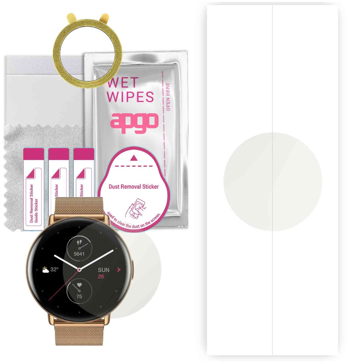 1x Folia hydrożelowa MATOWA do Amazfit Zepp E Circle Round Okrągły - apgo Smartwatch Hydrogel MATTE Protection Ochrona na ekran smartwatcha