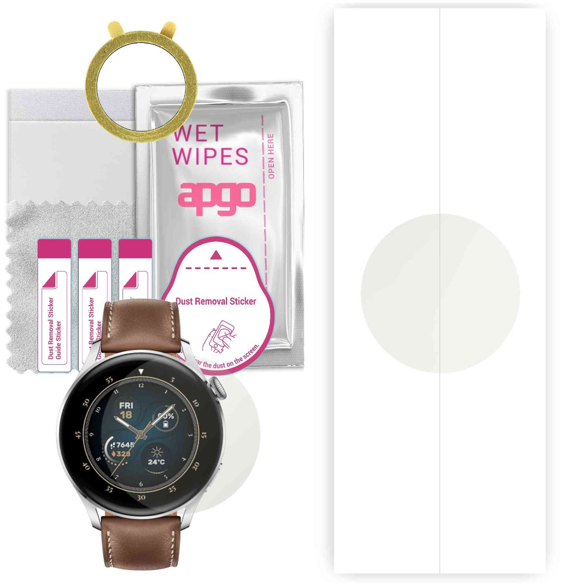 1x Folia hydrożelowa MATOWA do Huawei Watch 3 Classic - apgo Smartwatch Hydrogel MATTE Protection Ochrona na ekran smartwatcha