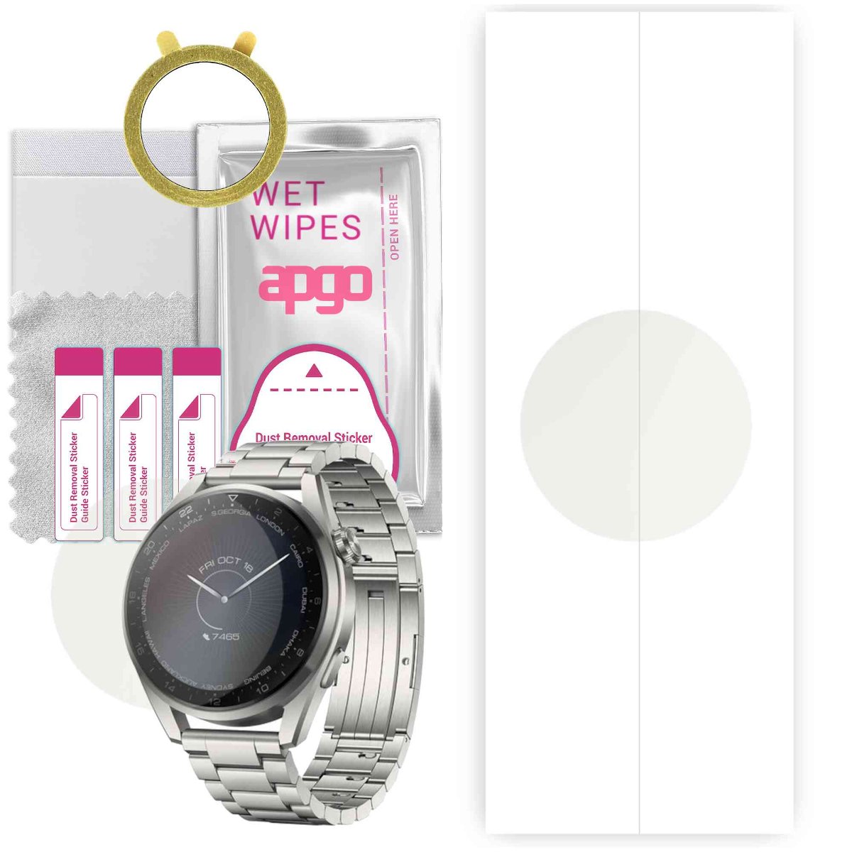 1x Folia hydrożelowa MATOWA do Huawei Watch 3 Pro Elite - apgo Smartwatch Hydrogel MATTE Protection Ochrona na ekran smartwatcha