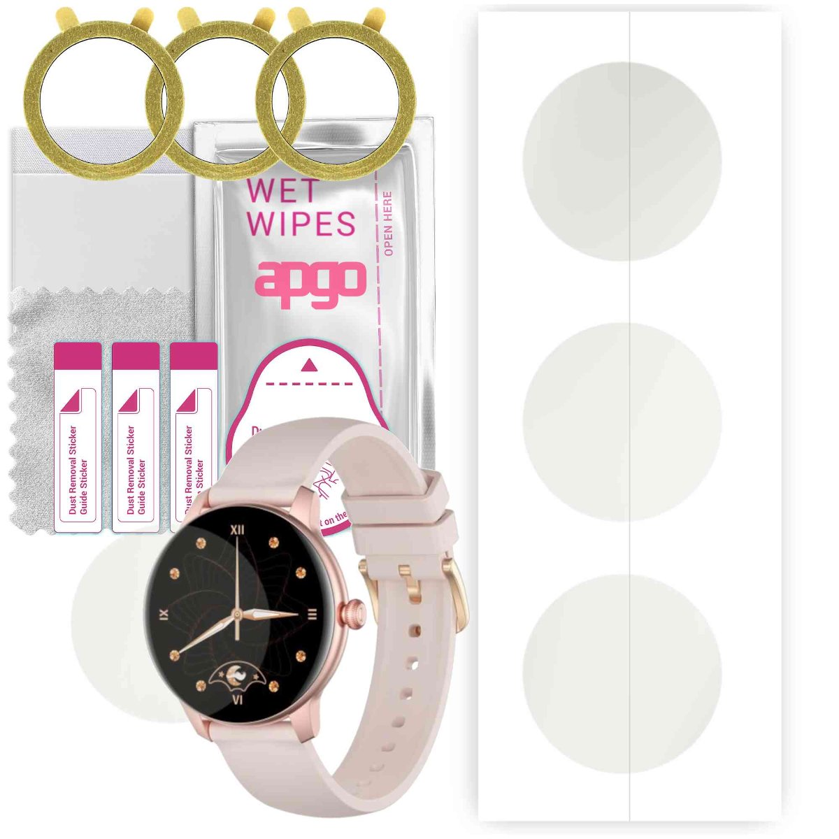 3x Folia hydrożelowa MATOWA do Oro-Med Oro-Smart Lady Active - apgo Smartwatch Hydrogel MATTE Protection Ochrona na ekran smartwatcha