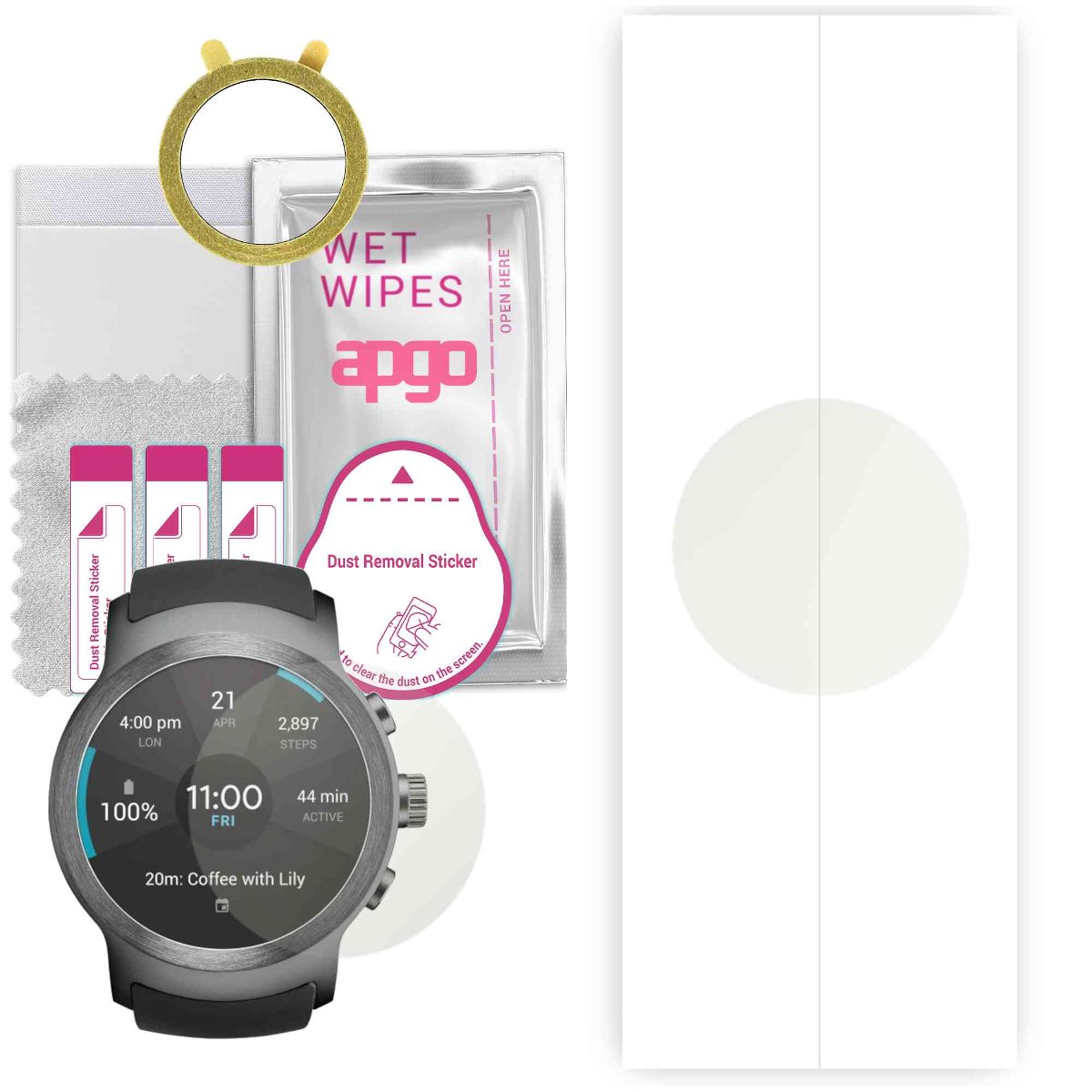 1x Folia hydrożelowa MATOWA do LG Watch Sport - apgo Smartwatch Hydrogel MATTE Protection Ochrona na ekran smartwatcha