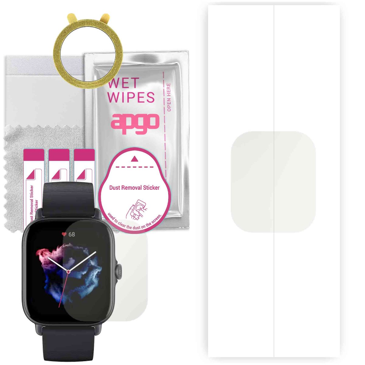 1x Folia hydrożelowa MATOWA do Amazfit GTS 3 - apgo Smartwatch Hydrogel MATTE Protection Ochrona na ekran smartwatcha