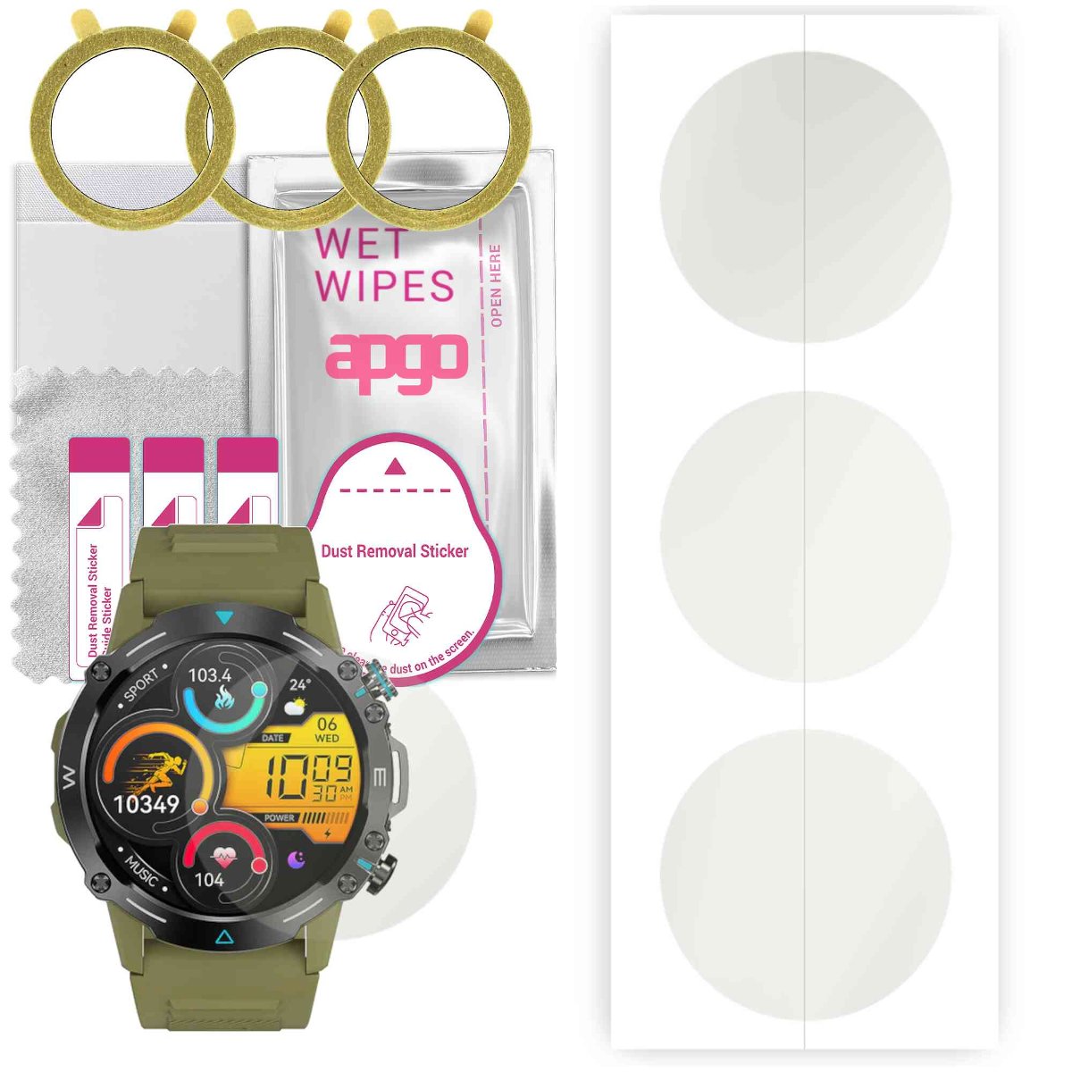 3x Folia hydrożelowa MATOWA do Colmi M42 - apgo Smartwatch Hydrogel MATTE Protection Ochrona na ekran smartwatcha