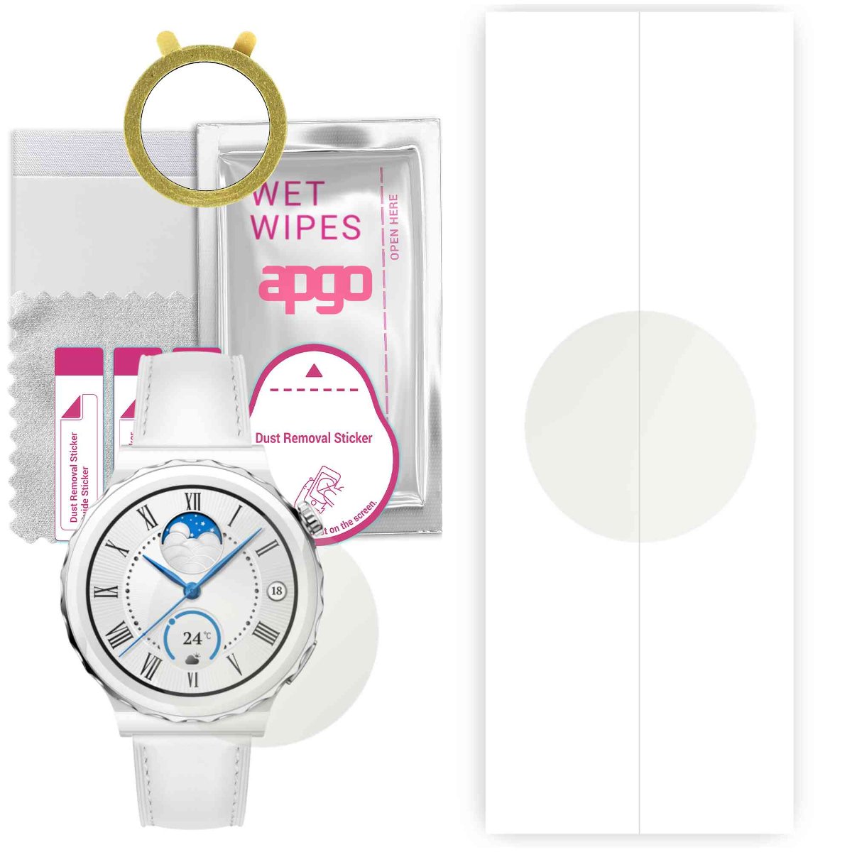 1x Folia hydrożelowa MATOWA do Huawei Watch GT 3 Pro 43mm - apgo Smartwatch Hydrogel MATTE Protection Ochrona na ekran smartwatcha