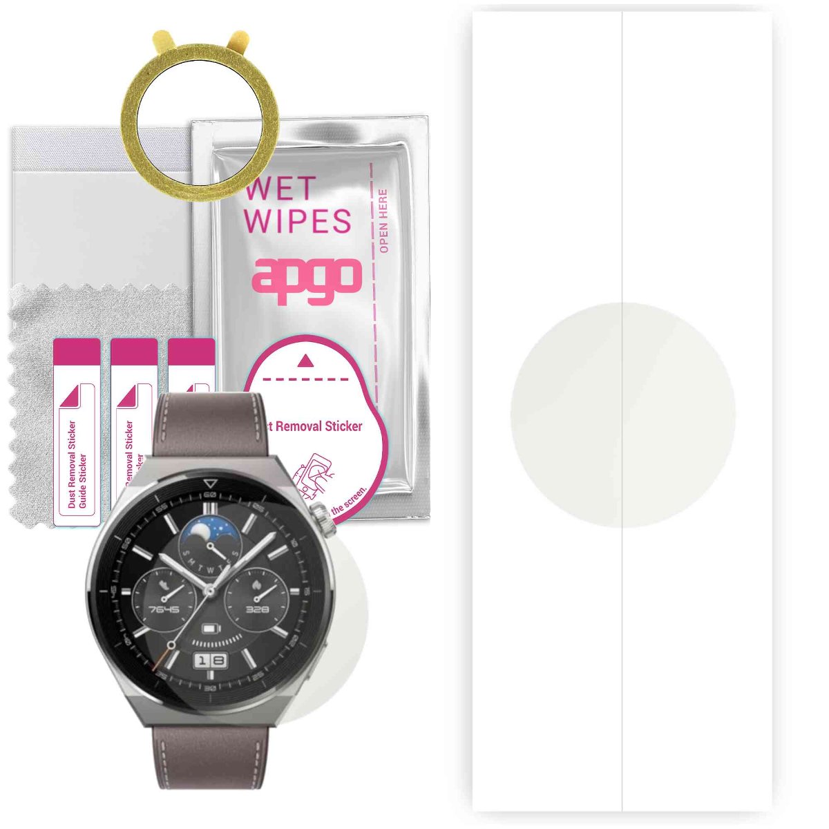 1x Folia hydrożelowa MATOWA do Huawei Watch GT 3 Pro 46mm - apgo Smartwatch Hydrogel MATTE Protection Ochrona na ekran smartwatcha