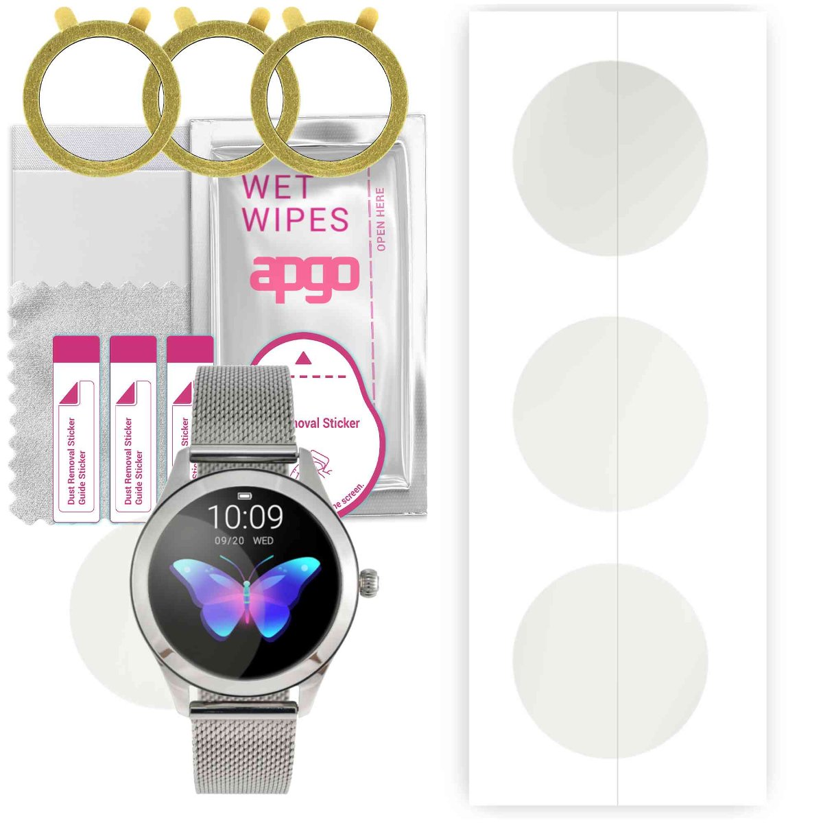 3x Folia hydrożelowa MATOWA do Watchmark Fashionwatch WKW10 - apgo Smartwatch Hydrogel MATTE Protection Ochrona na ekran smartwatcha