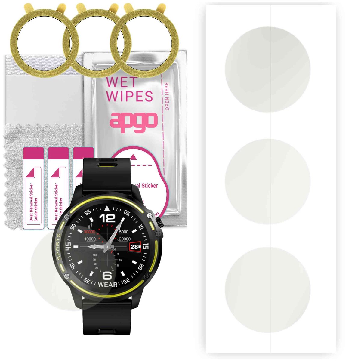3x Folia hydrożelowa MATOWA do Watchmark Outdoor WL8 - apgo Smartwatch Hydrogel MATTE Protection Ochrona na ekran smartwatcha