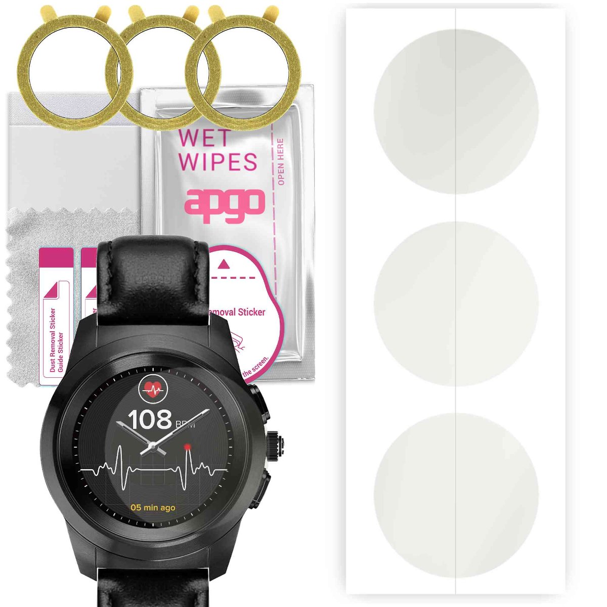 3x Folia hydrożelowa MATOWA do MyKronoz ZeTime Premium - apgo Smartwatch Hydrogel MATTE Protection Ochrona na ekran smartwatcha