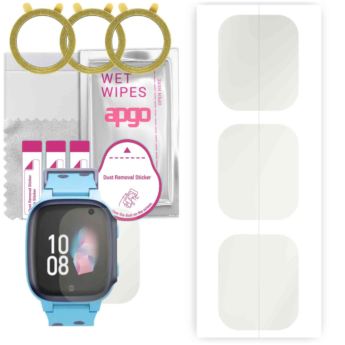 3x Folia hydrożelowa MATOWA do Forever Kids Watch CALL ME 2 KW-60 - apgo Smartwatch Hydrogel MATTE Protection Ochrona na ekran smartwatcha