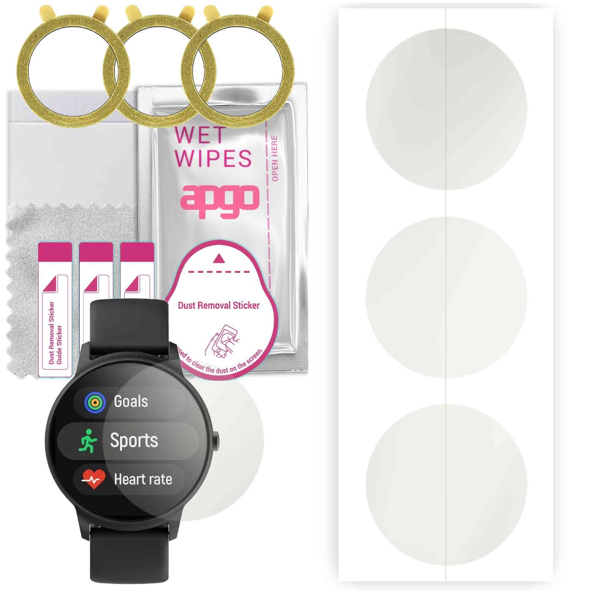 3x Folia hydrożelowa MATOWA do Forever Forevive2 - apgo Smartwatch Hydrogel MATTE Protection Ochrona na ekran smartwatcha