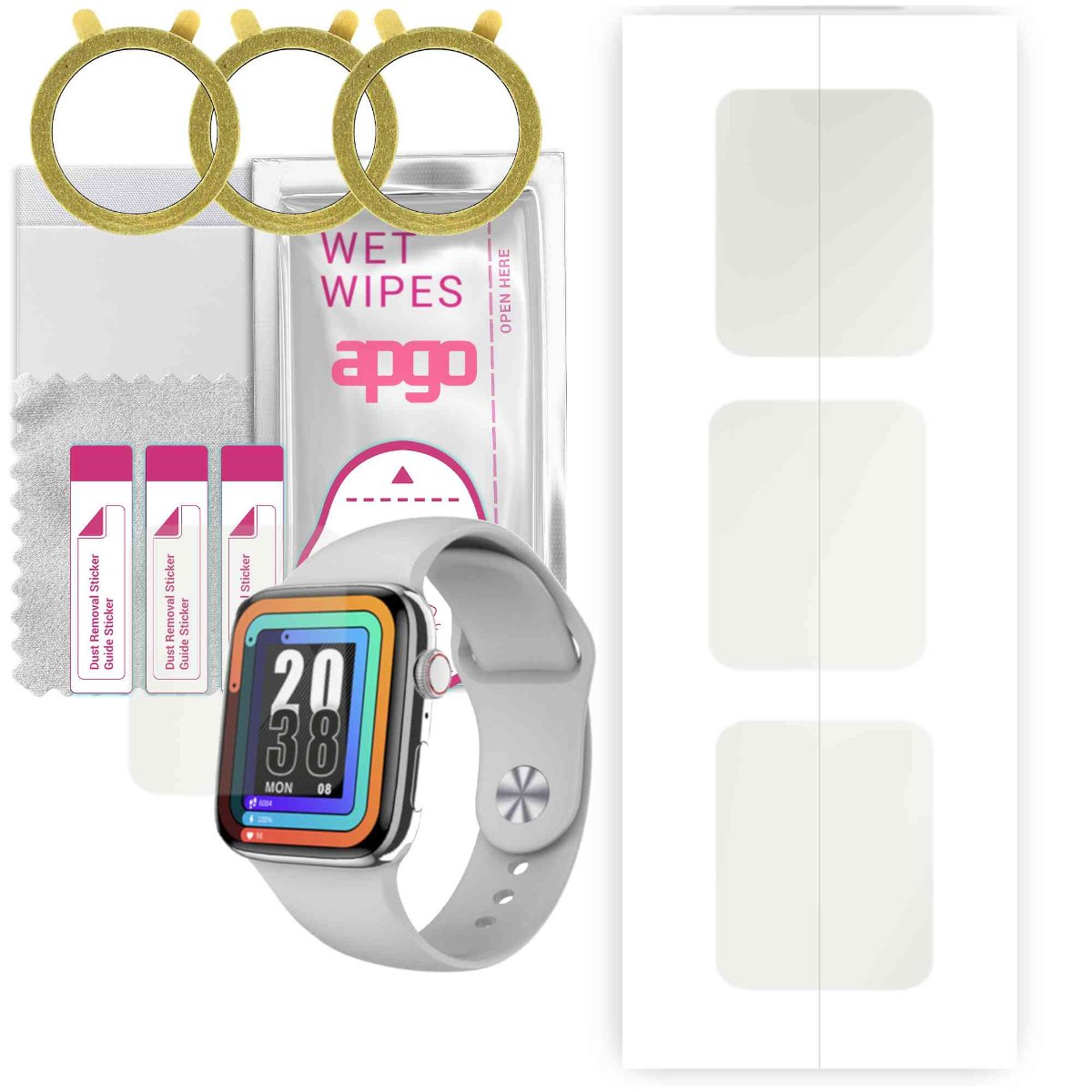 3x Folia hydrożelowa MATOWA do DT NO.1 7Max - apgo Smartwatch Hydrogel MATTE Protection Ochrona na ekran smartwatcha
