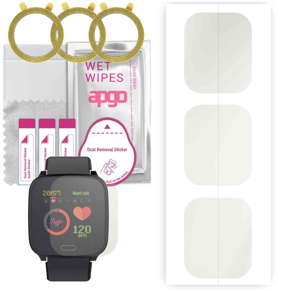 3x Folia hydrożelowa MATOWA do Forever IGO JW-100 - apgo Smartwatch Hydrogel MATTE Protection Ochrona na ekran smartwatcha