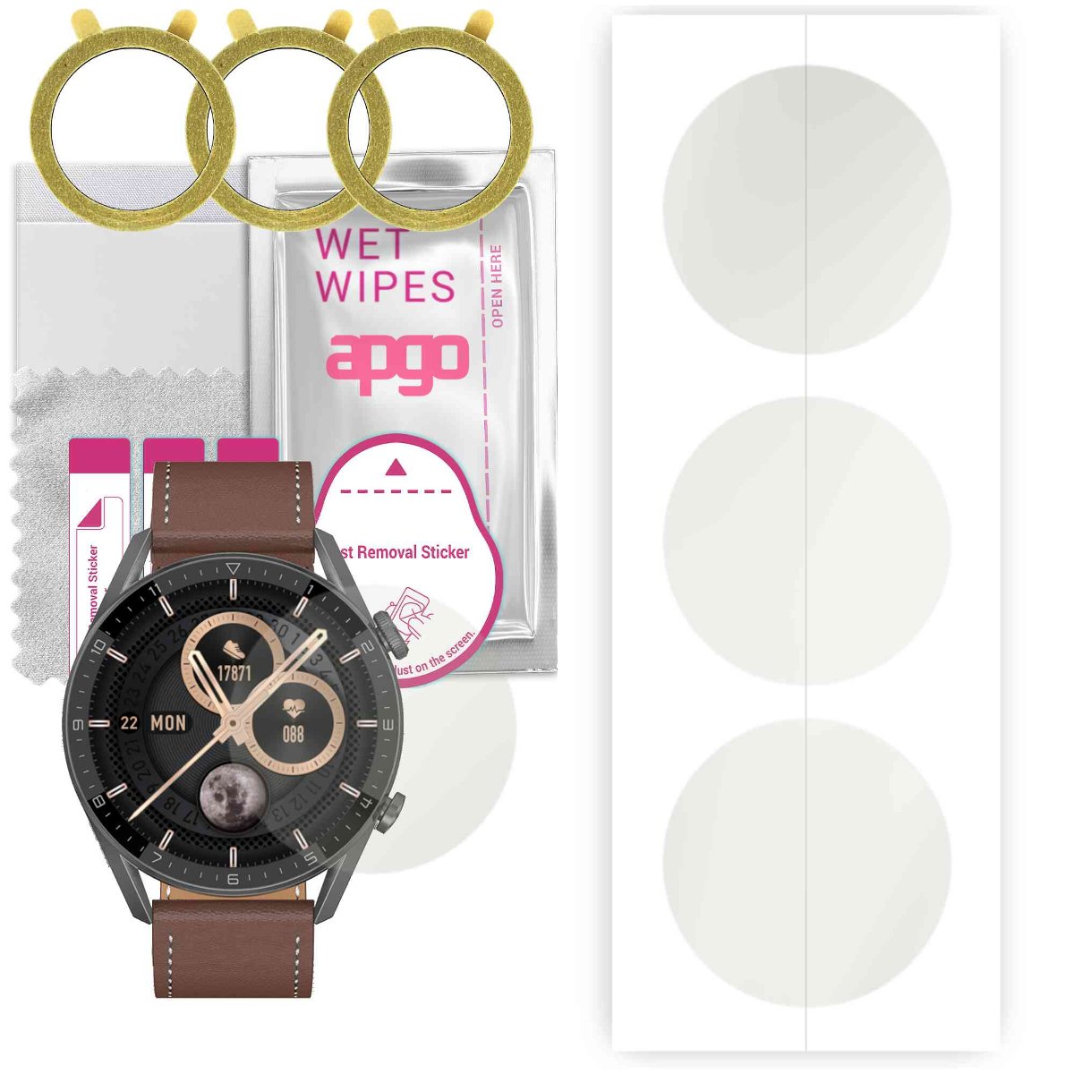 3x Folia hydrożelowa MATOWA do DT NO.1 DT3 Max+ - apgo Smartwatch Hydrogel MATTE Protection Ochrona na ekran smartwatcha