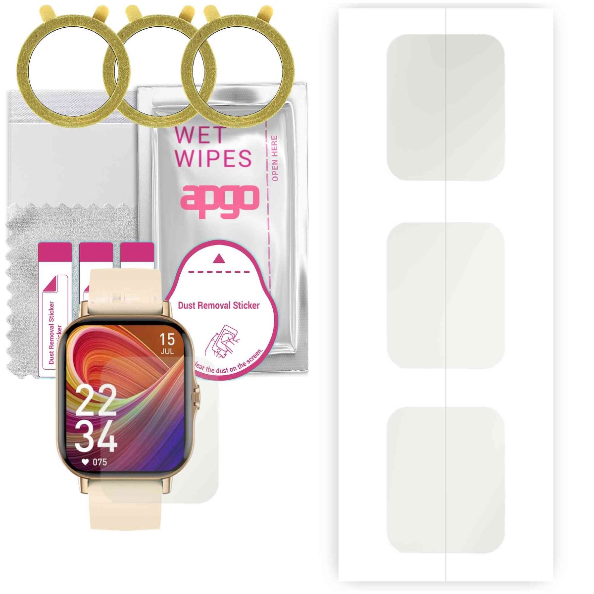 3x Folia hydrożelowa MATOWA do DT NO.1 DT94 - apgo Smartwatch Hydrogel MATTE Protection Ochrona na ekran smartwatcha