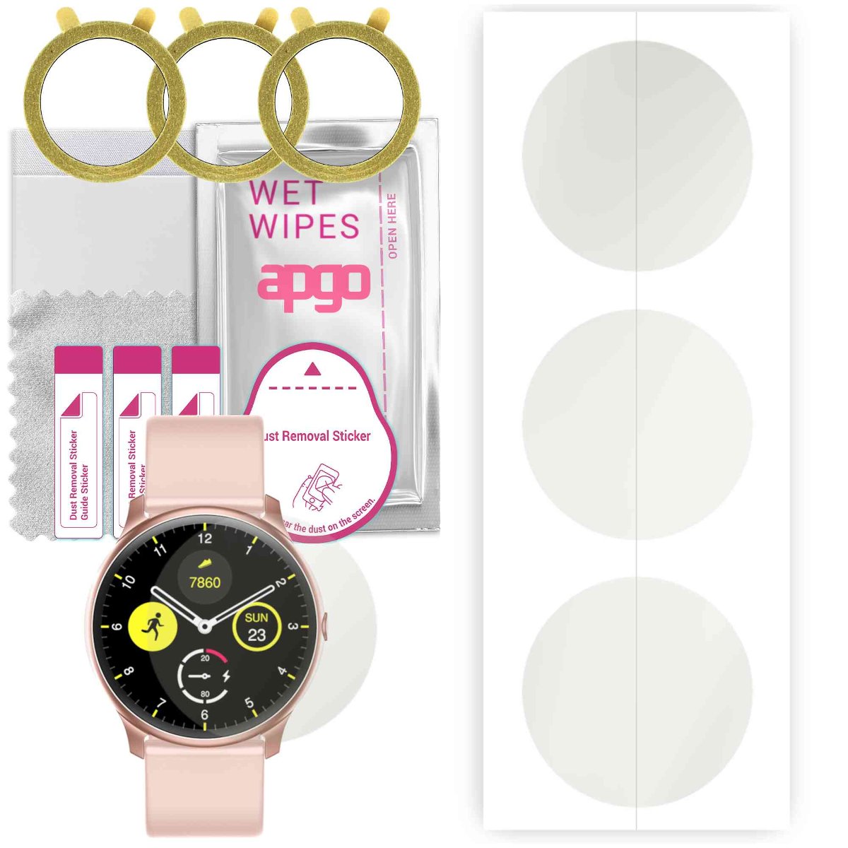 3x Folia hydrożelowa MATOWA do Rubicon RNCE61 - apgo Smartwatch Hydrogel MATTE Protection Ochrona na ekran smartwatcha