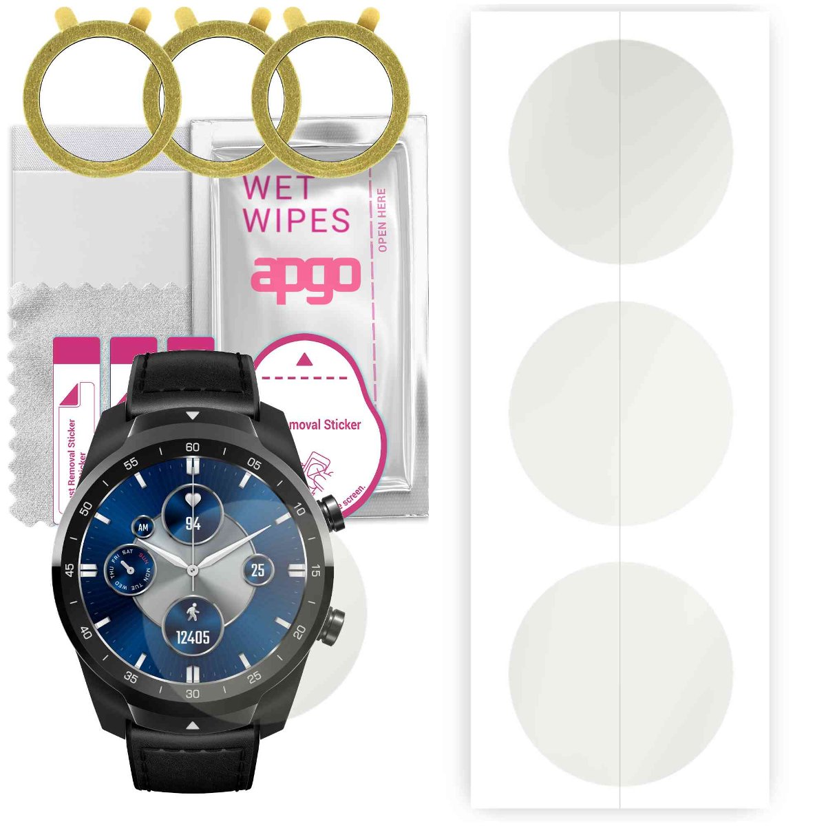 3x Folia hydrożelowa MATOWA do Mobvoi TicWatch Pro S 2021 - apgo Smartwatch Hydrogel MATTE Protection Ochrona na ekran smartwatcha