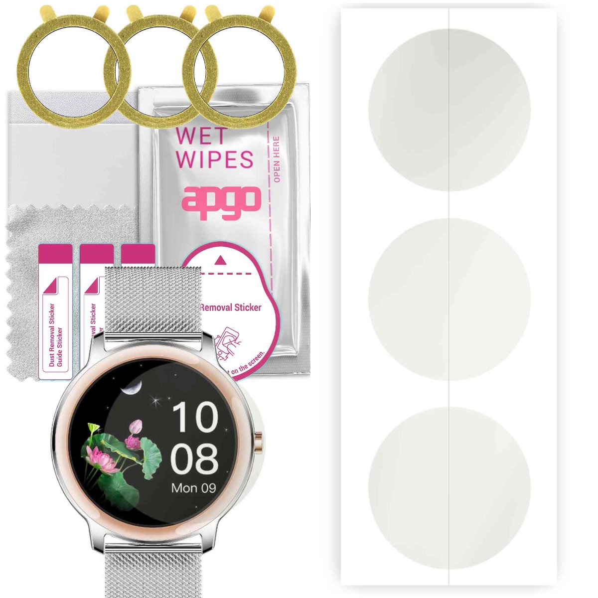 3x Folia hydrożelowa MATOWA do Rubicon RNBE66 - apgo Smartwatch Hydrogel MATTE Protection Ochrona na ekran smartwatcha