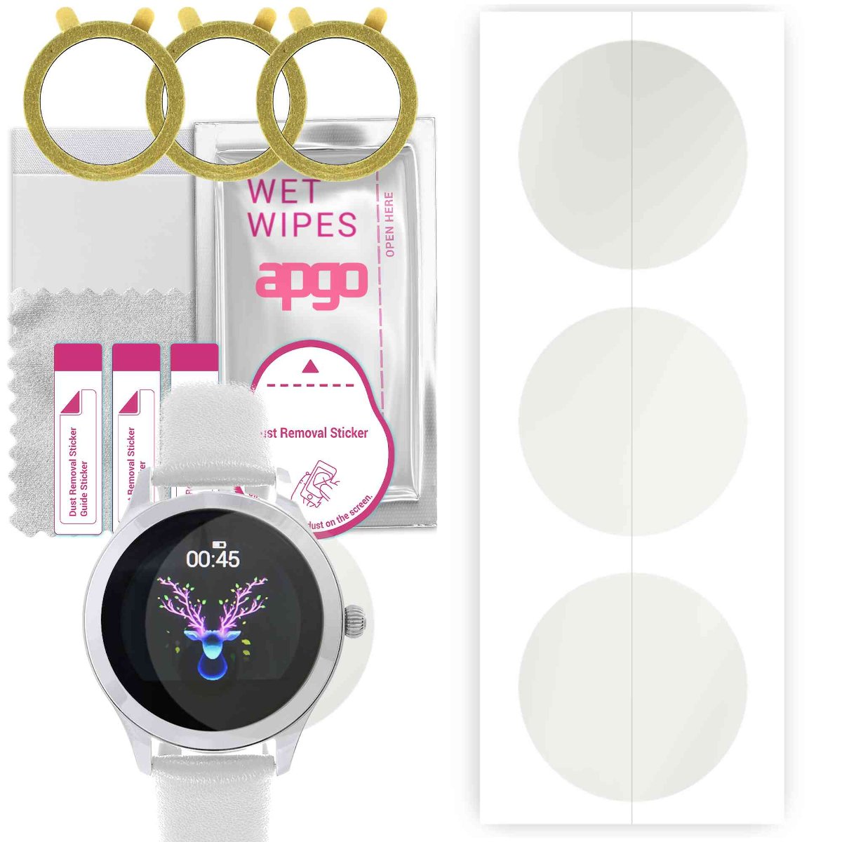 3x Folia hydrożelowa MATOWA do Rubicon RNBE36 - apgo Smartwatch Hydrogel MATTE Protection Ochrona na ekran smartwatcha