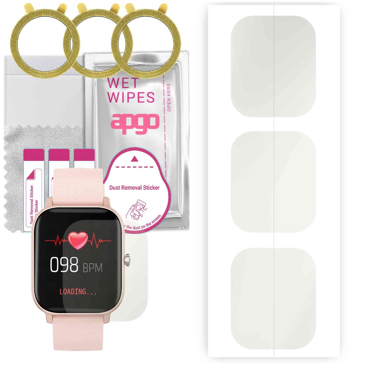 3x Folia hydrożelowa MATOWA do Maxcom Fit FW35 Aurum - apgo Smartwatch Hydrogel MATTE Protection Ochrona na ekran smartwatcha