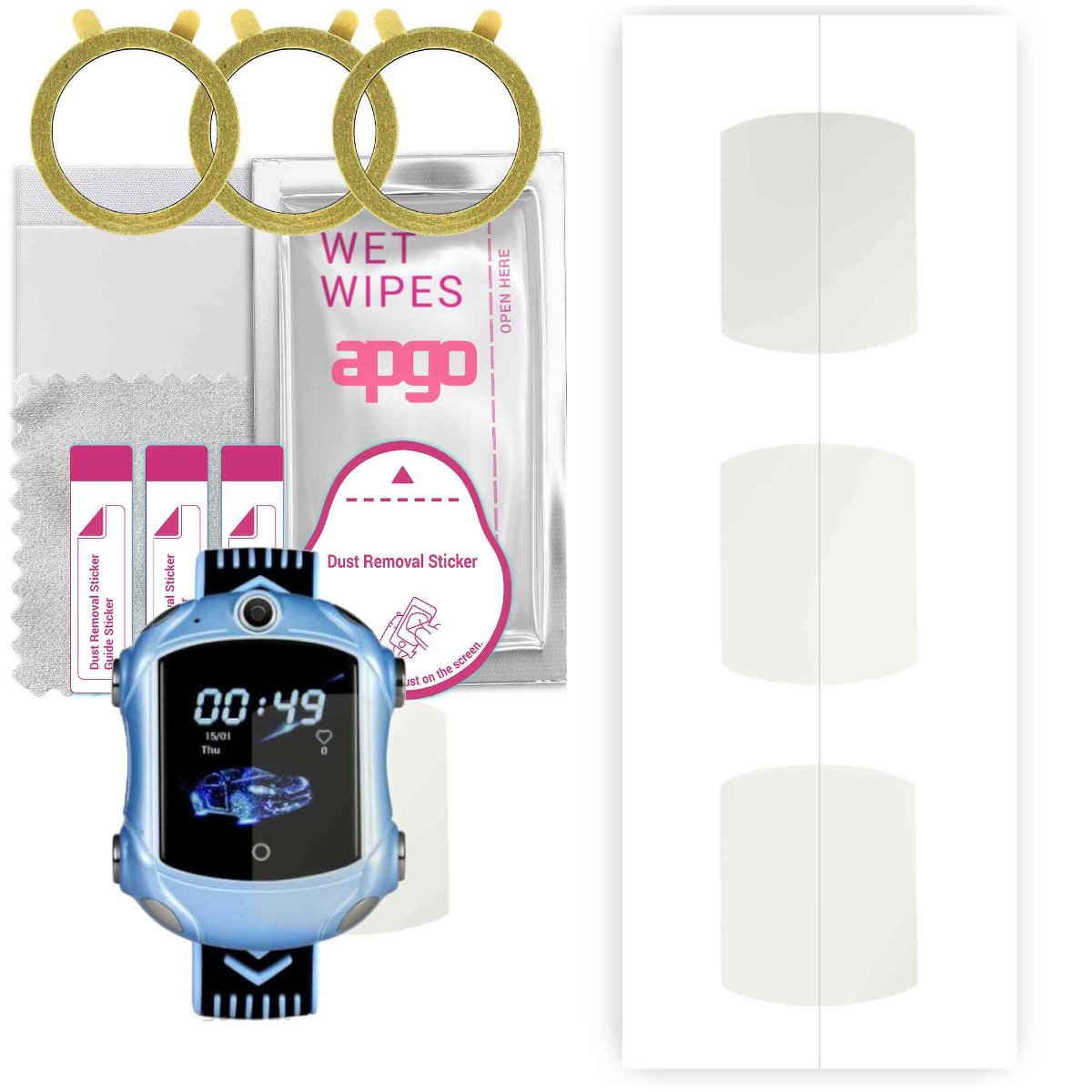 3x Folia hydrożelowa MATOWA do GoGPS X01 - apgo Smartwatch Hydrogel MATTE Protection Ochrona na ekran smartwatcha