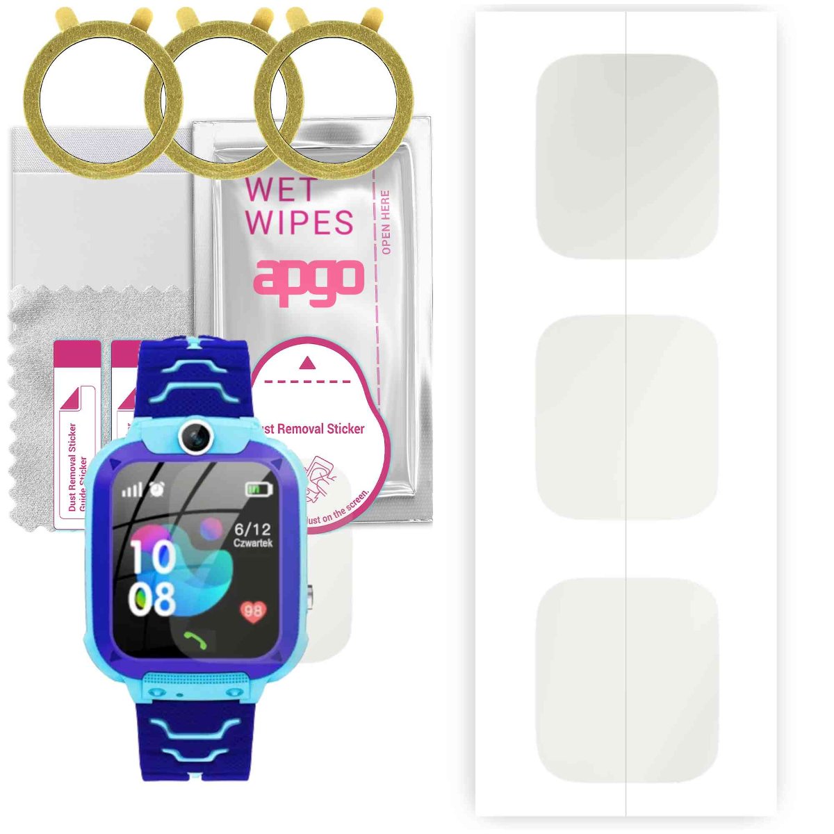 3x Folia hydrożelowa MATOWA do GoGPS K16S - apgo Smartwatch Hydrogel MATTE Protection Ochrona na ekran smartwatcha