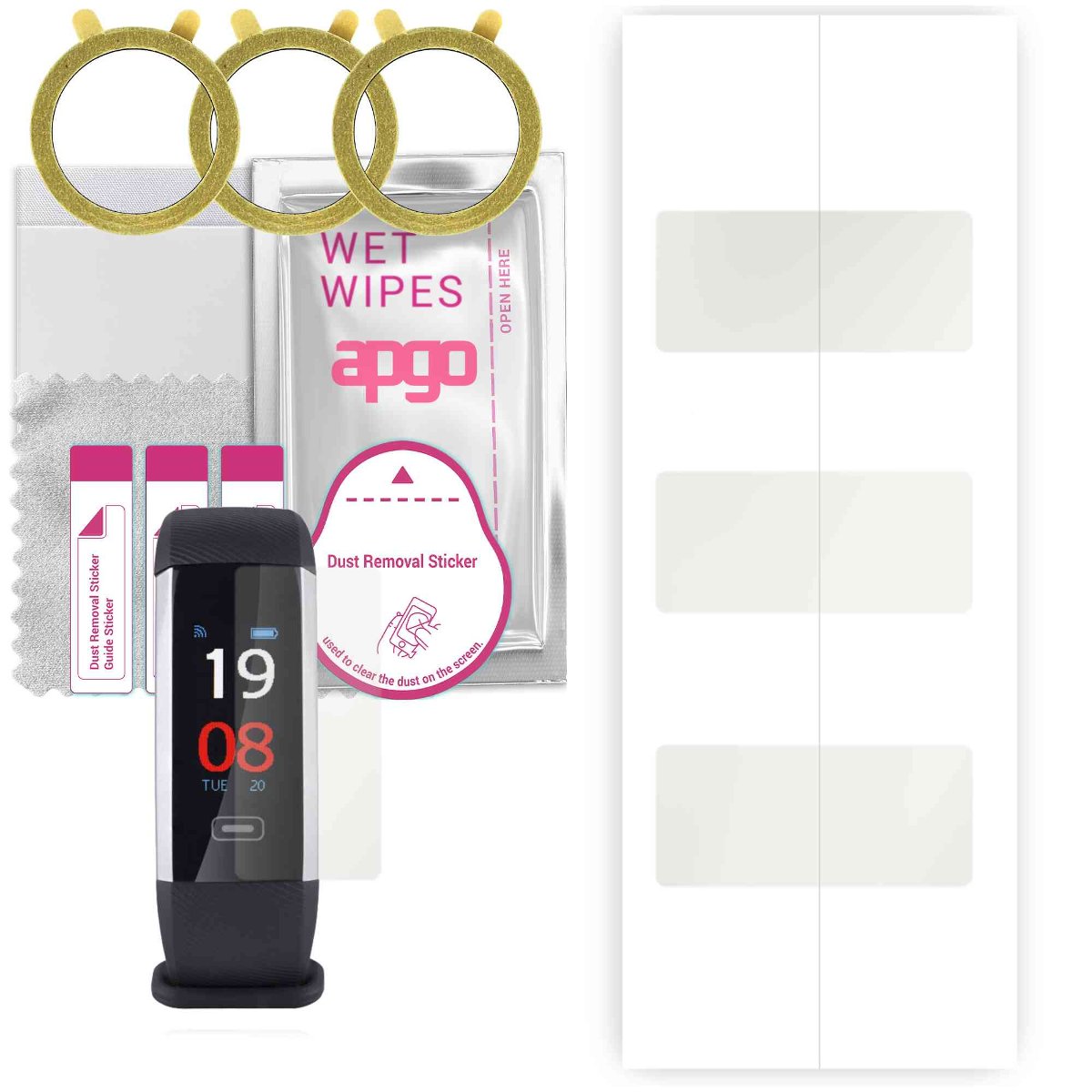 3x Folia hydrożelowa MATOWA do Goclever Maxfit Plus - apgo Smartwatch Hydrogel MATTE Protection Ochrona na ekran smartwatcha