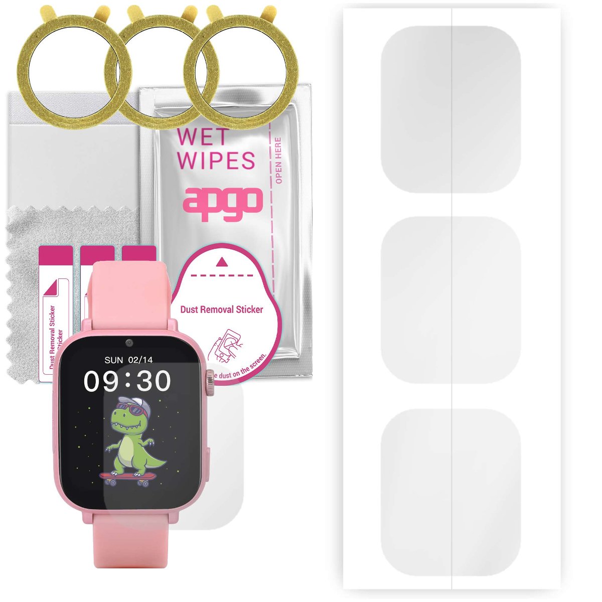 3x Folia hydrożelowa do Garett Kids Nice Pro 4G (dla dzieci) - apgo Smartwatch Hydrogel Protection Ochrona na ekran smartwatcha