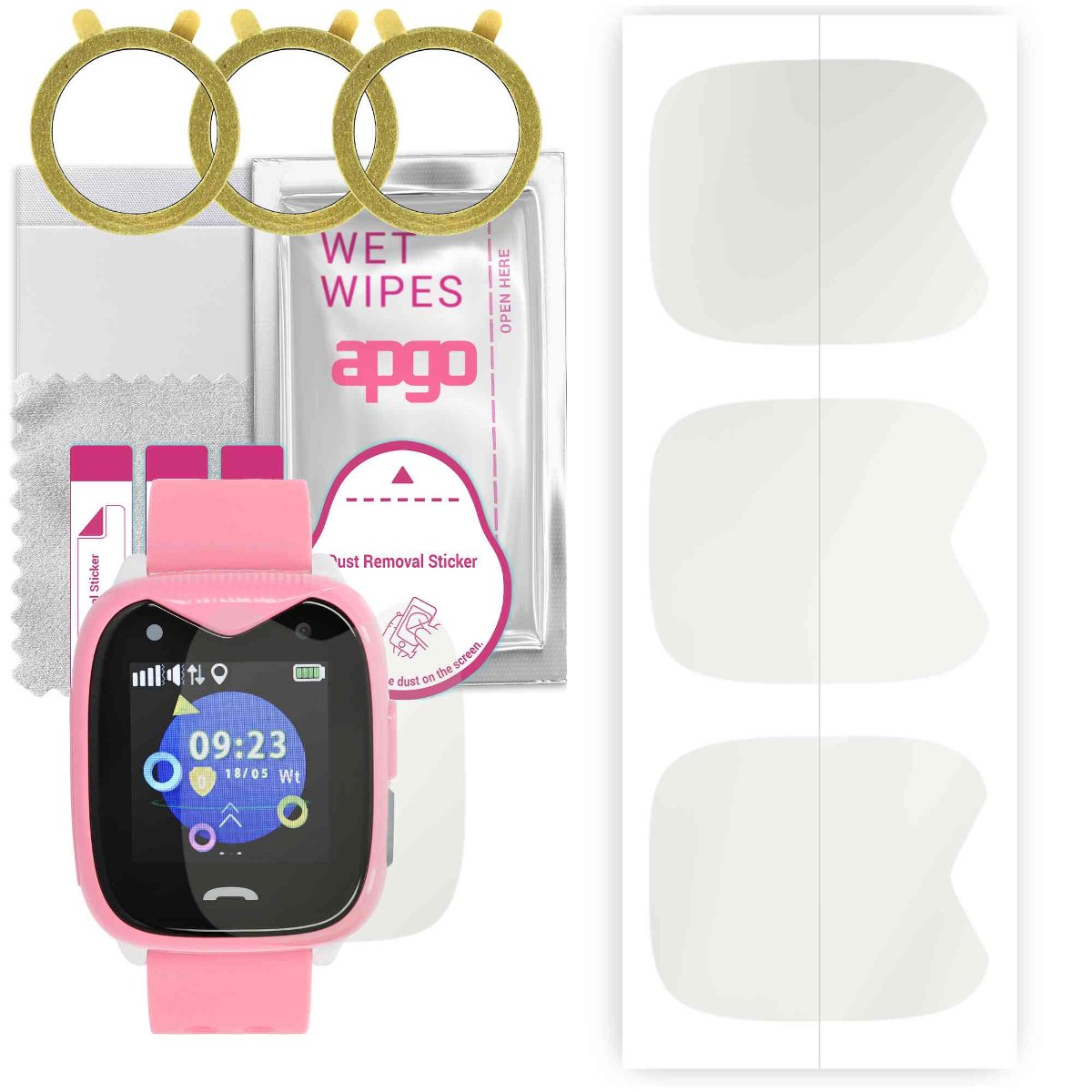 3x Folia hydrożelowa MATOWA do Garett Kids Sweet 2 - apgo Smartwatch Hydrogel MATTE Protection Ochrona na ekran smartwatcha