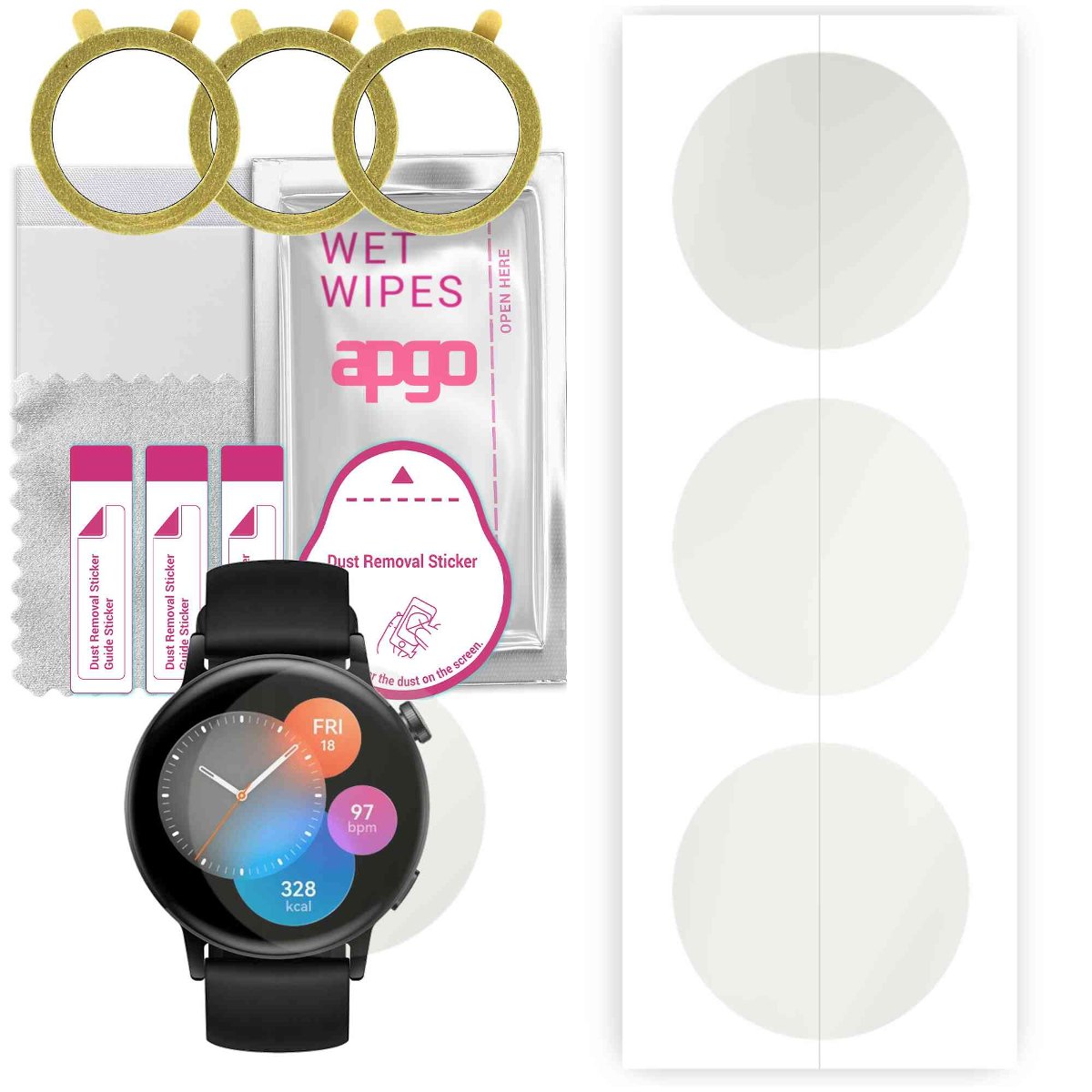 3x Folia hydrożelowa MATOWA do Huawei Watch GT 3 42mm Active - apgo Smartwatch Hydrogel MATTE Protection Ochrona na ekran smartwatcha