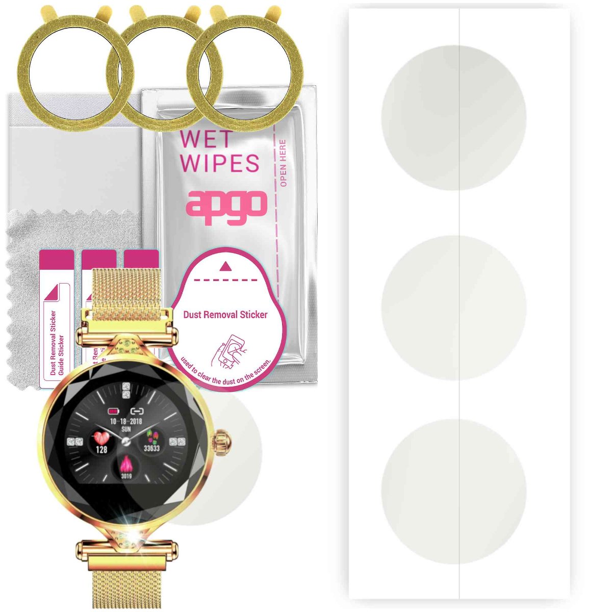 3x Folia hydrożelowa MATOWA do Manta SWT04BP - apgo Smartwatch Hydrogel MATTE Protection Ochrona na ekran smartwatcha
