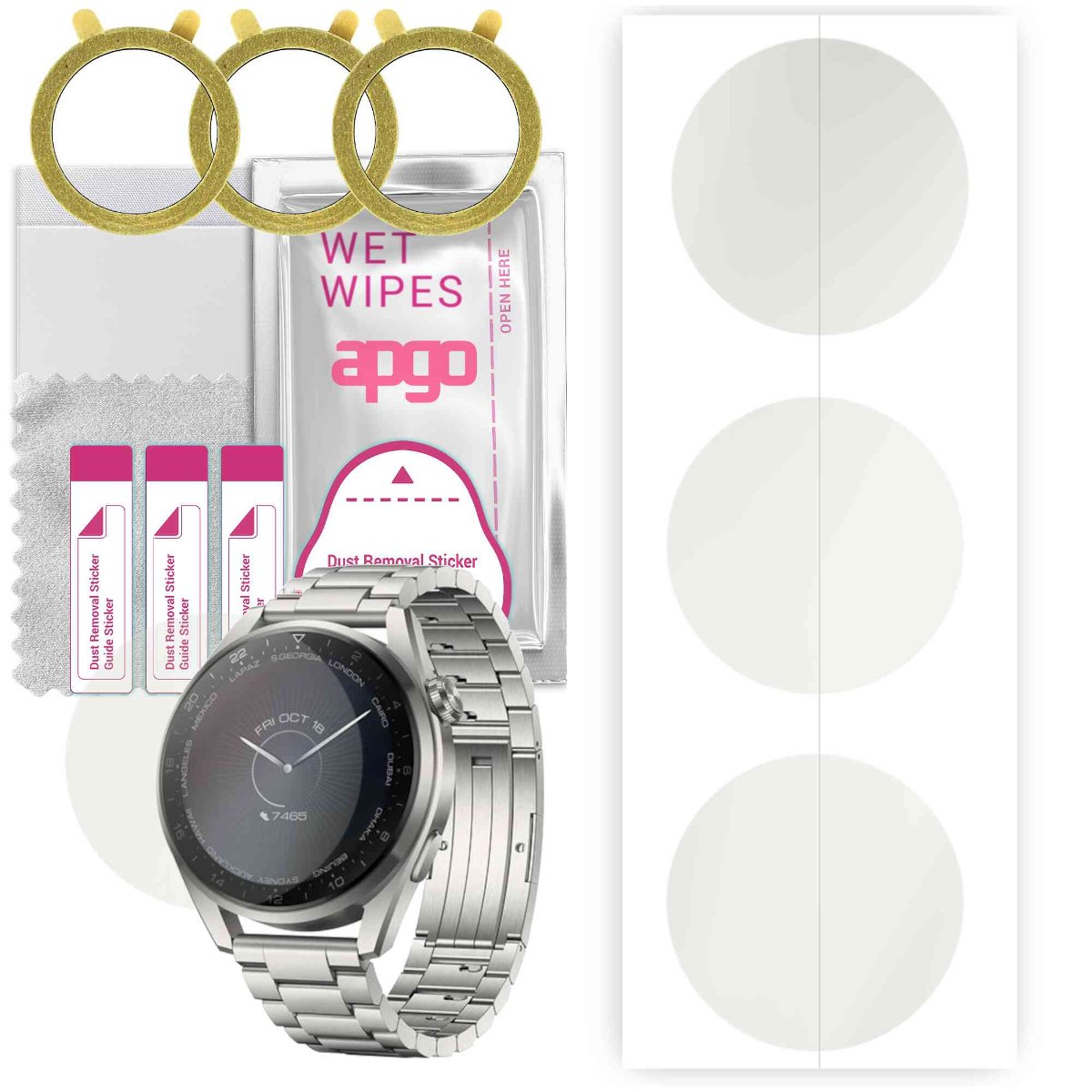 3x Folia hydrożelowa MATOWA do Huawei Watch 3 Pro Elite - apgo Smartwatch Hydrogel MATTE Protection Ochrona na ekran smartwatcha