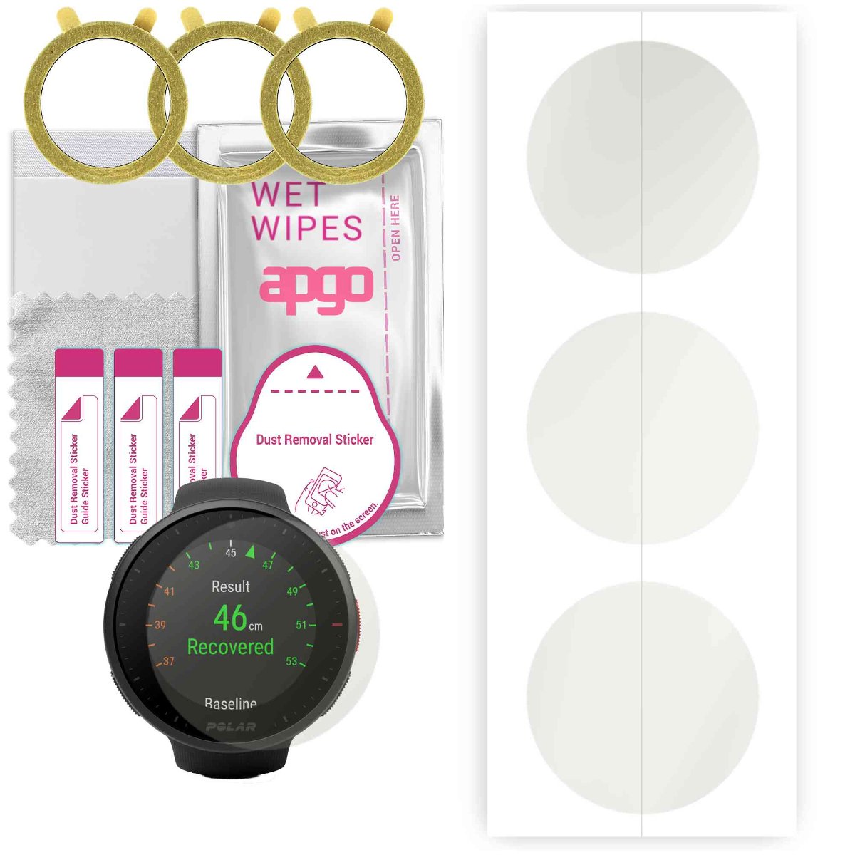 3x Folia hydrożelowa MATOWA do Polar Vantage V2 - apgo Smartwatch Hydrogel MATTE Protection Ochrona na ekran smartwatcha