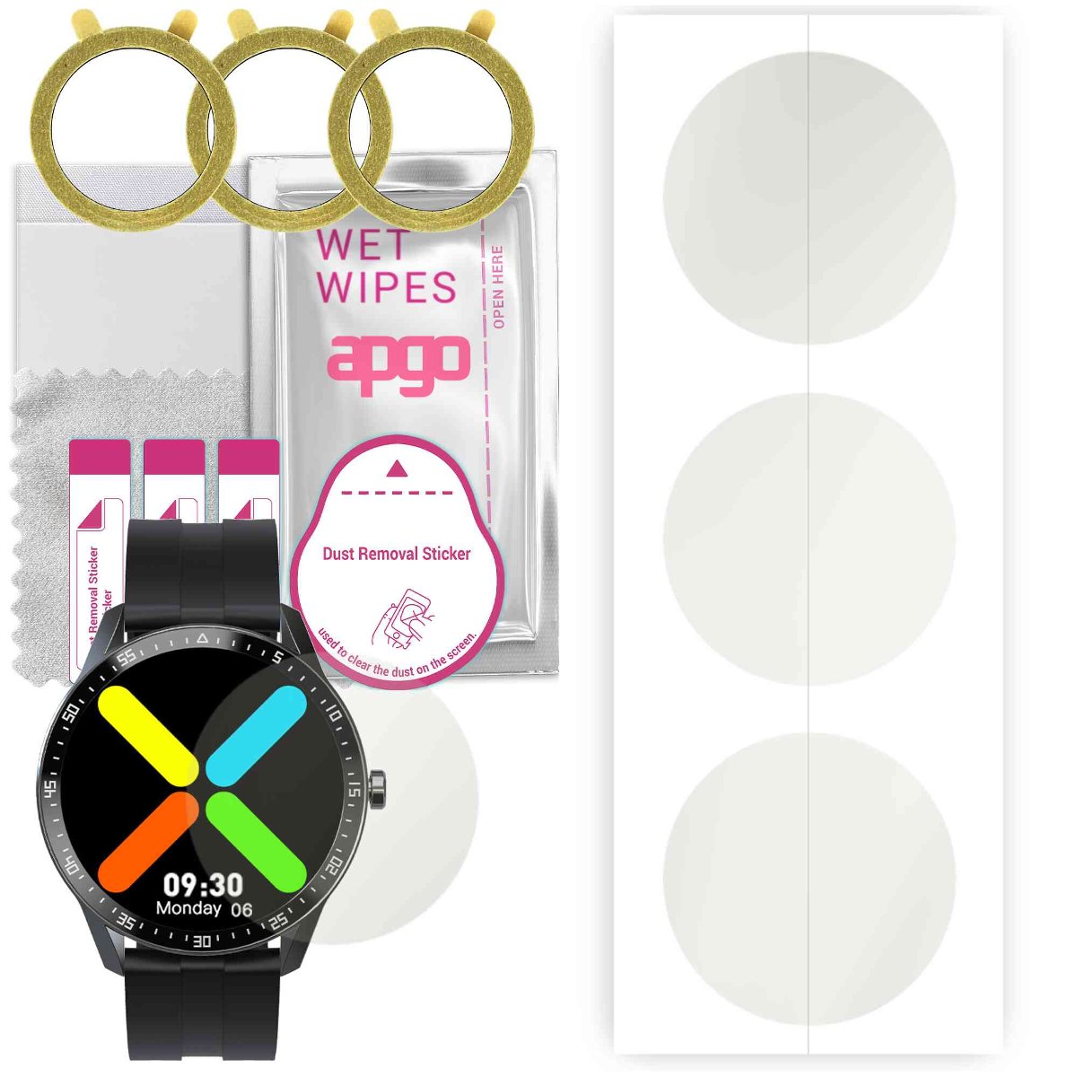 3x Folia hydrożelowa MATOWA do Kello G1 - apgo Smartwatch Hydrogel MATTE Protection Ochrona na ekran smartwatcha