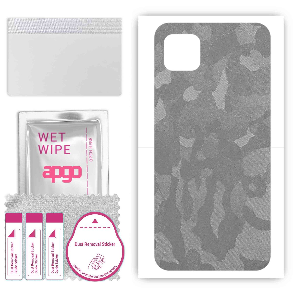 Folia naklejka skórka strukturalna na TYŁ do Oppo A16E -  Moro | Camo Srebrny - apgo SKINS