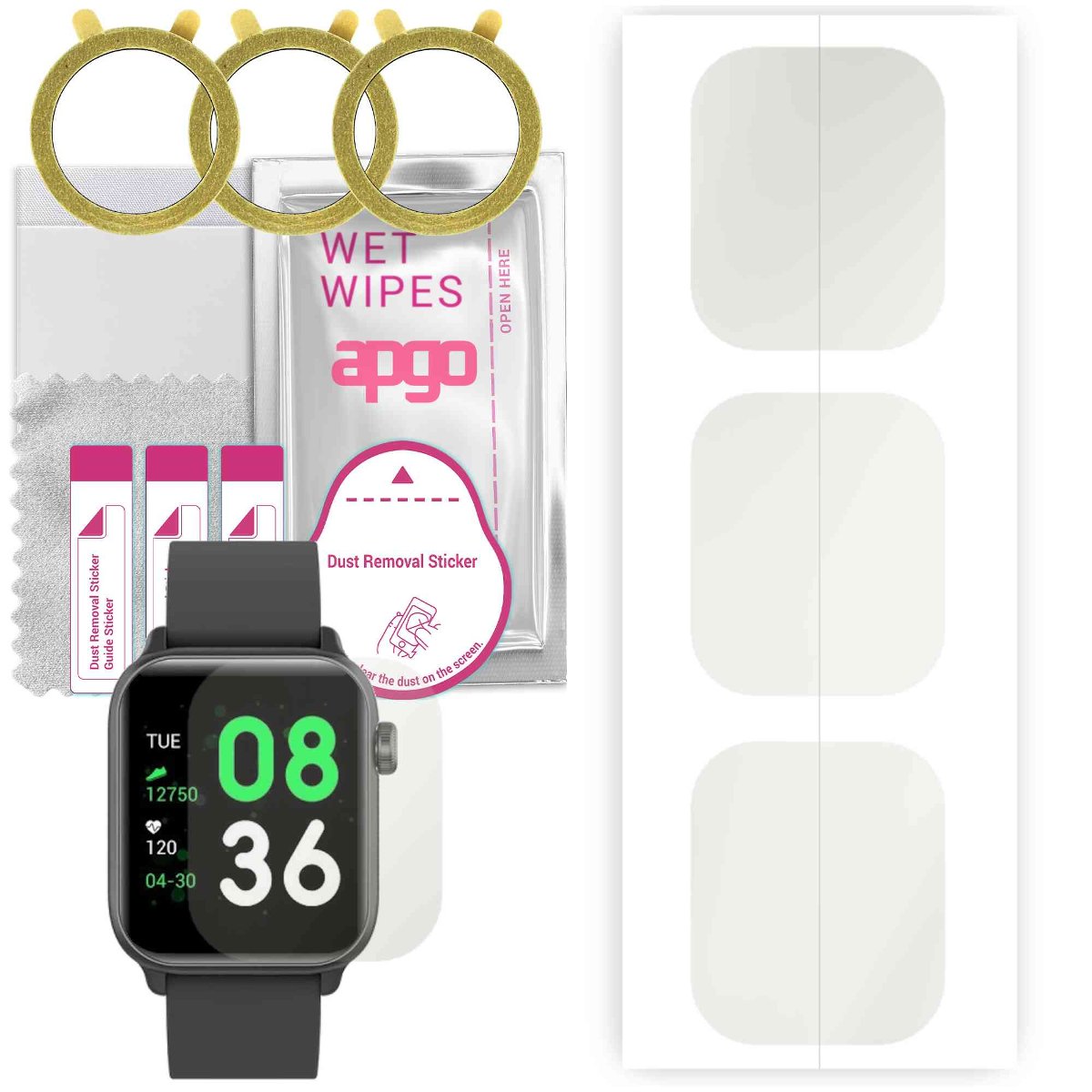 3x Folia hydrożelowa MATOWA do G.Rossi SW013 - apgo Smartwatch Hydrogel MATTE Protection Ochrona na ekran smartwatcha