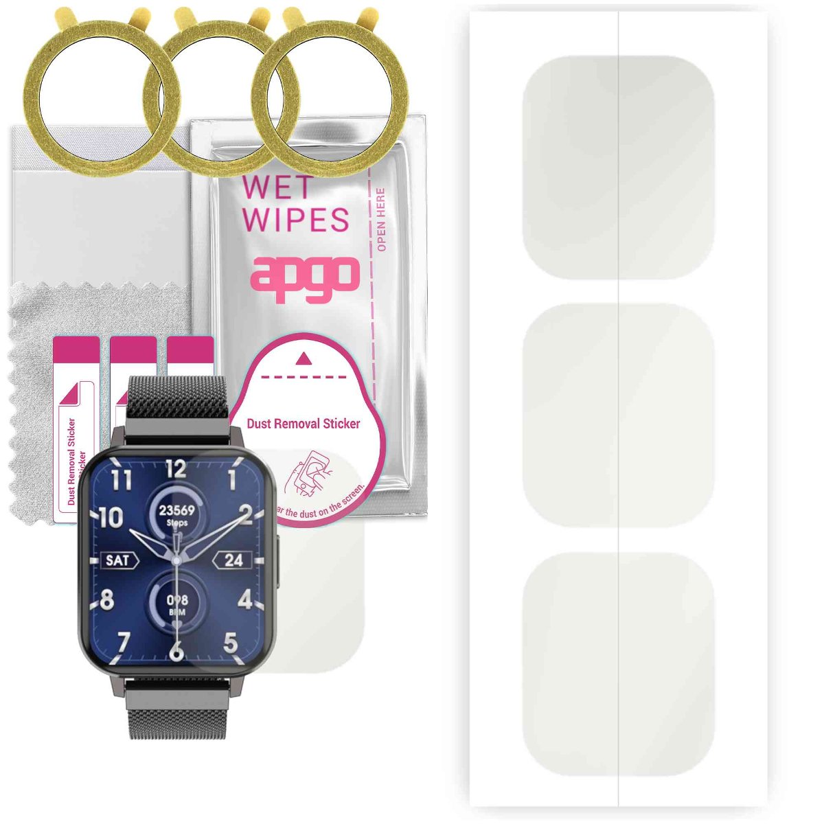 3x Folia hydrożelowa MATOWA do Maxcom FW45 Aurum 2 - apgo Smartwatch Hydrogel MATTE Protection Ochrona na ekran smartwatcha