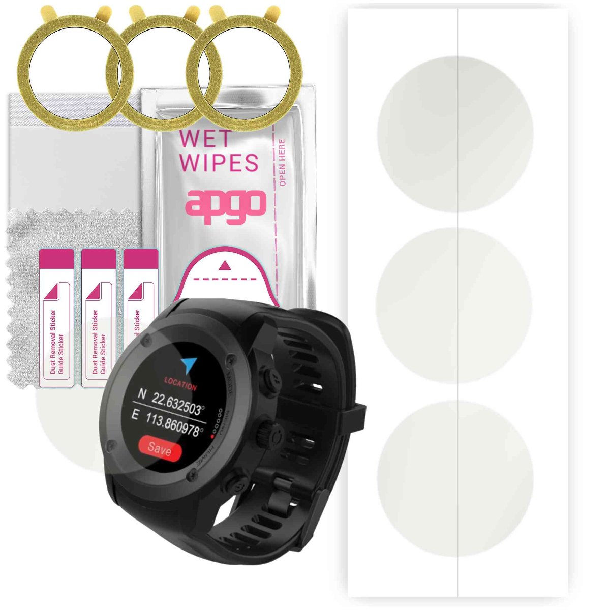 3x Folia hydrożelowa MATOWA do Maxcom FW17 Power - apgo Smartwatch Hydrogel MATTE Protection Ochrona na ekran smartwatcha