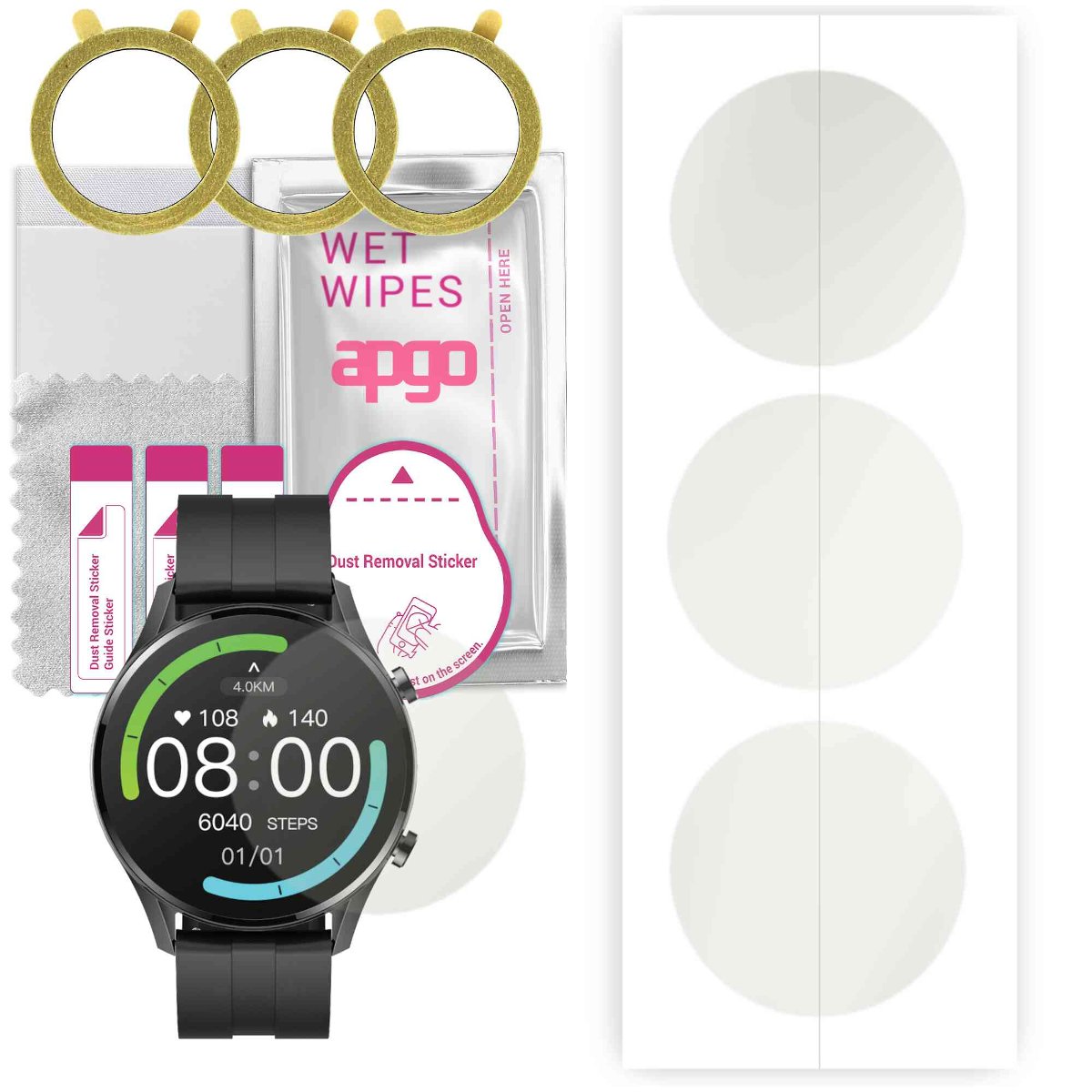 3x Folia hydrożelowa MATOWA do Maxcom FW54 Iron - apgo Smartwatch Hydrogel MATTE Protection Ochrona na ekran smartwatcha