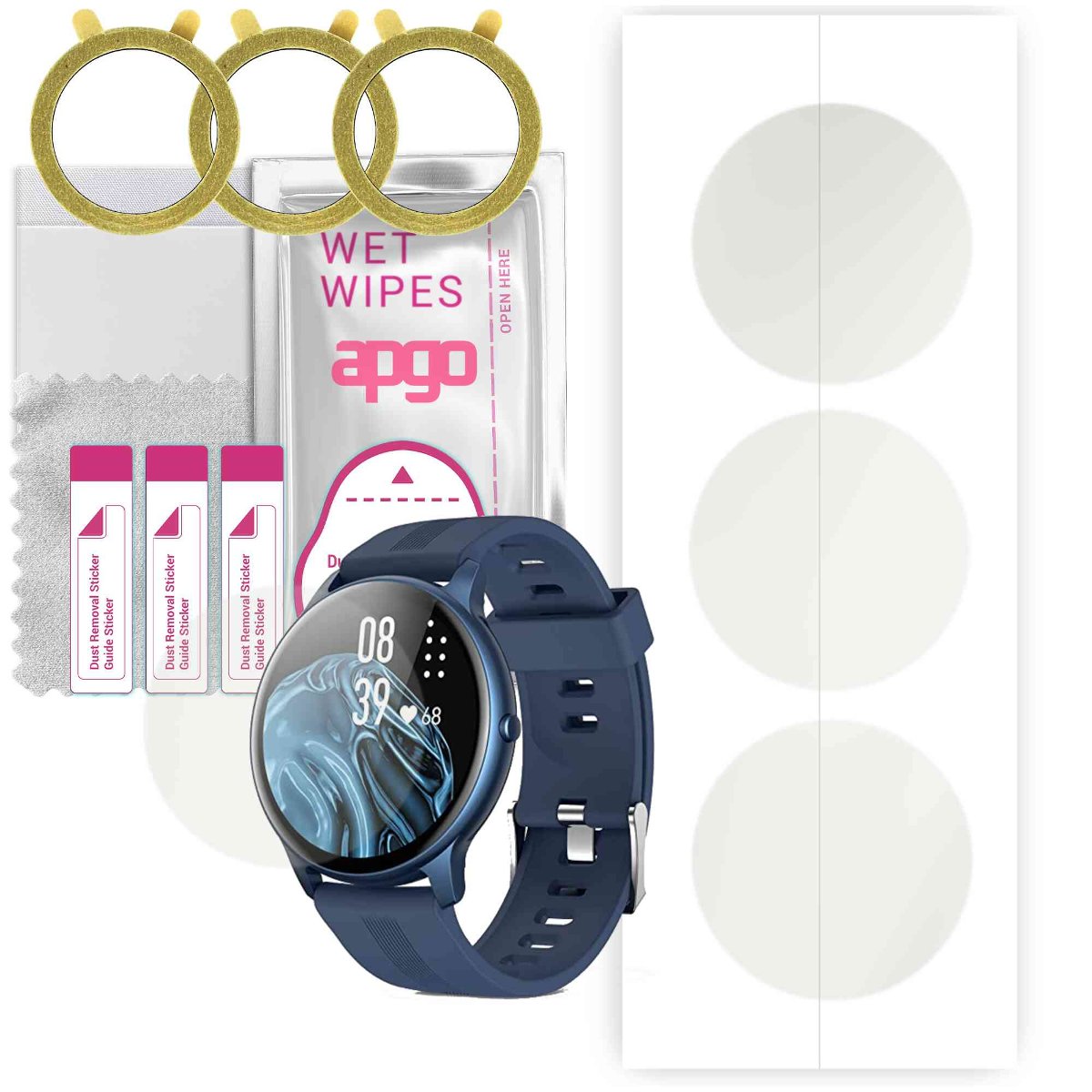3x Folia hydrożelowa MATOWA do Agptek FT10L-US  - apgo Smartwatch Hydrogel MATTE Protection Ochrona na ekran smartwatcha