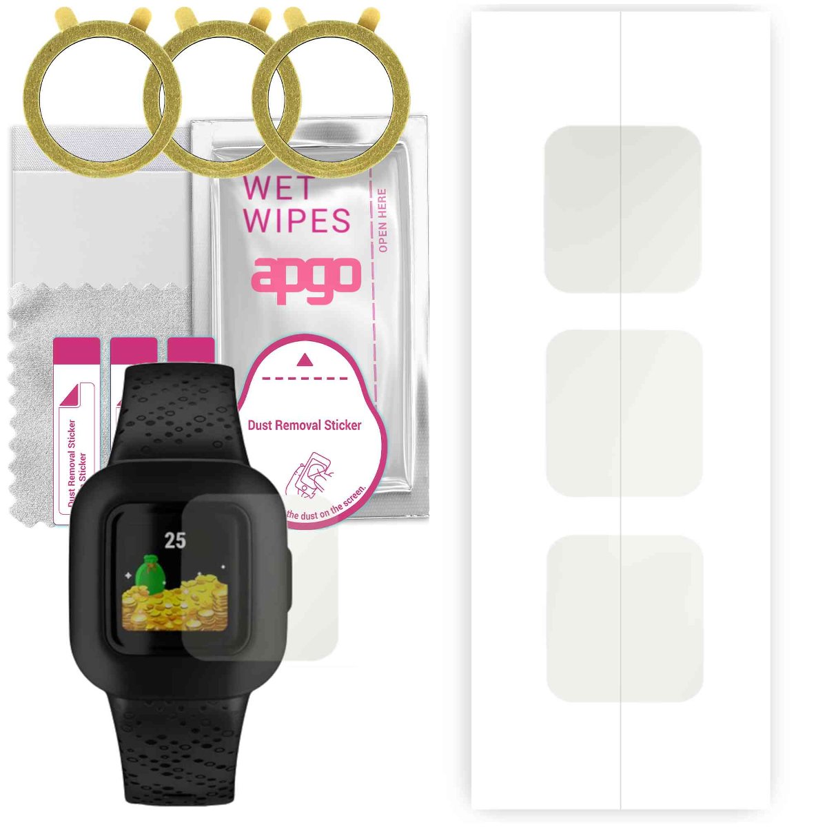 3x Folia hydrożelowa MATOWA do Garmin Vivofit junior 3 - apgo Smartwatch Hydrogel MATTE Protection Ochrona na ekran smartwatcha