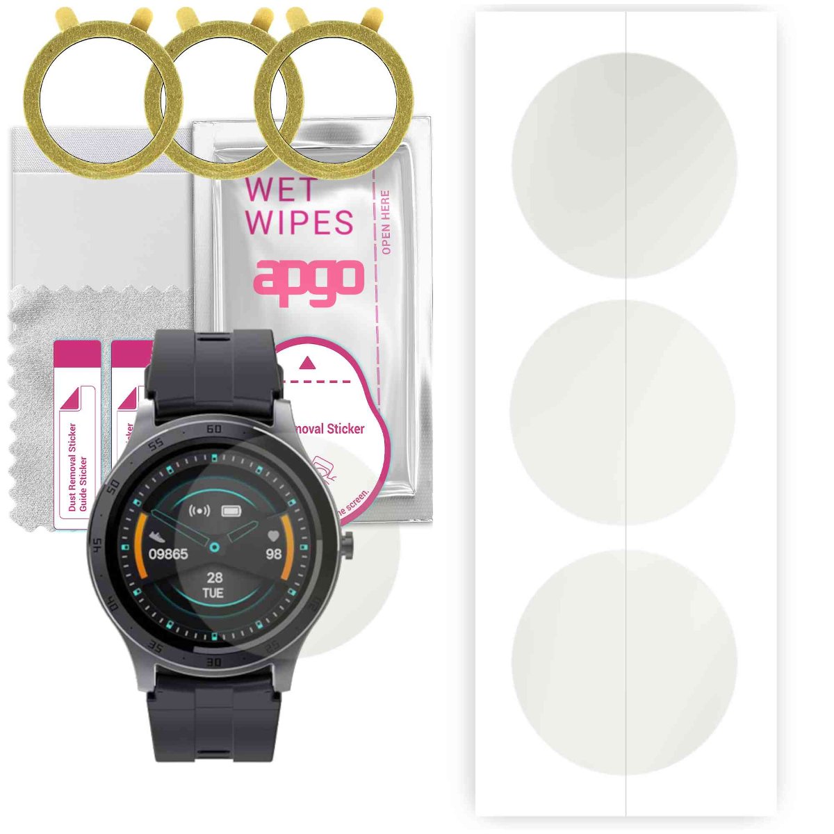3x Folia hydrożelowa MATOWA do Havit M9011 - apgo Smartwatch Hydrogel MATTE Protection Ochrona na ekran smartwatcha