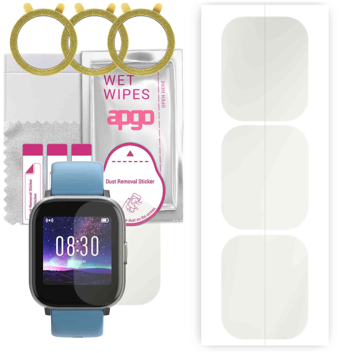 3x Folia hydrożelowa MATOWA do Havit M93 - apgo Smartwatch Hydrogel MATTE Protection Ochrona na ekran smartwatcha