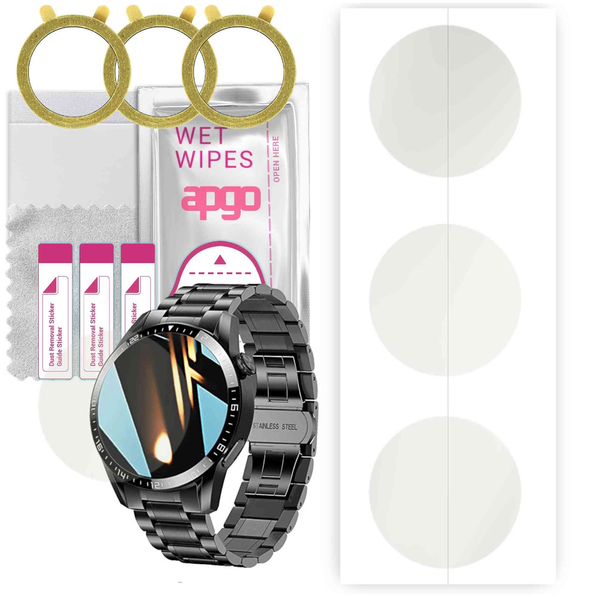 3x Folia hydrożelowa MATOWA do Filiekeu I39A - apgo Smartwatch Hydrogel MATTE Protection Ochrona na ekran smartwatcha