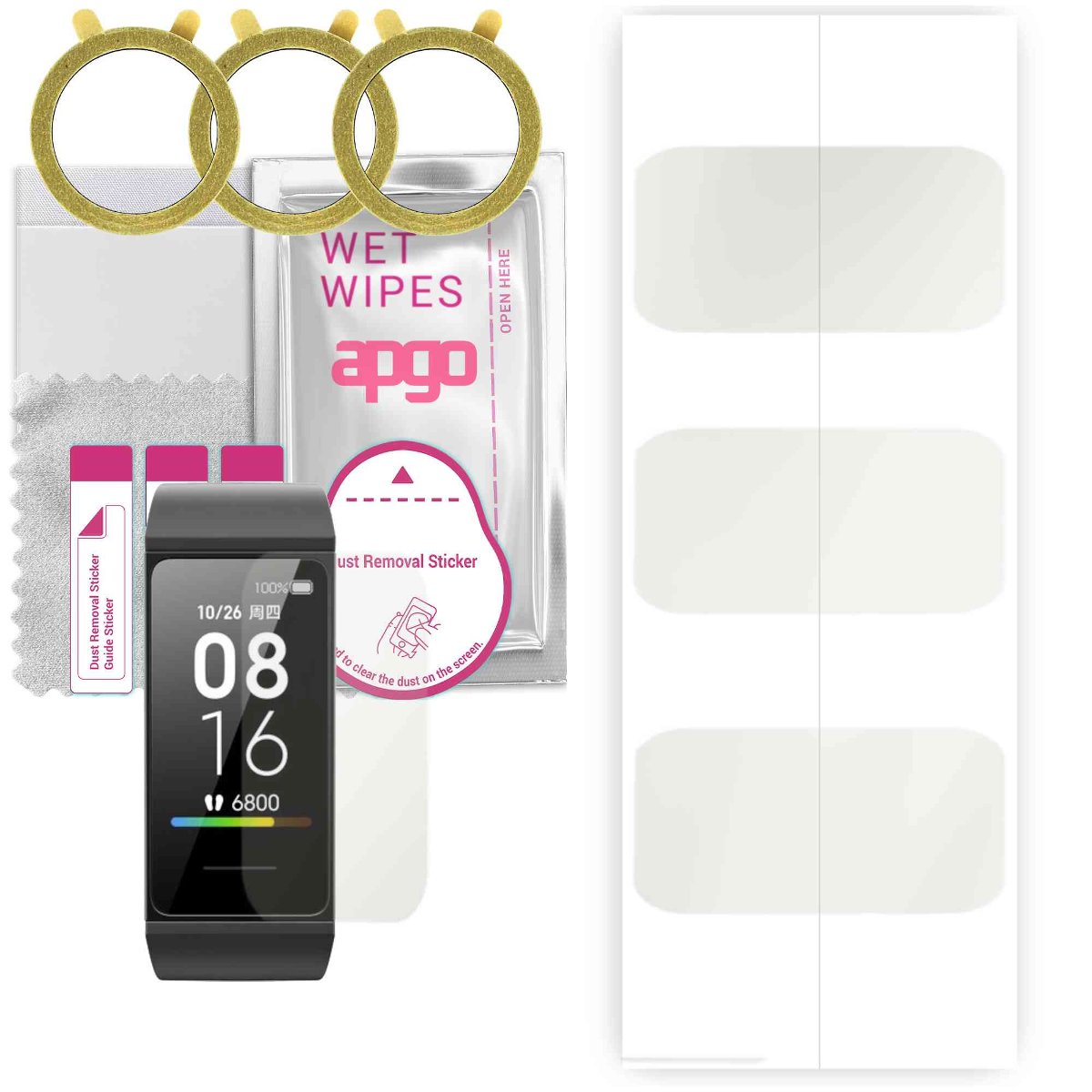 3x Folia hydrożelowa MATOWA do Xiaomi Mi Band 4C - apgo Smartwatch Hydrogel MATTE Protection Ochrona na ekran smartwatcha
