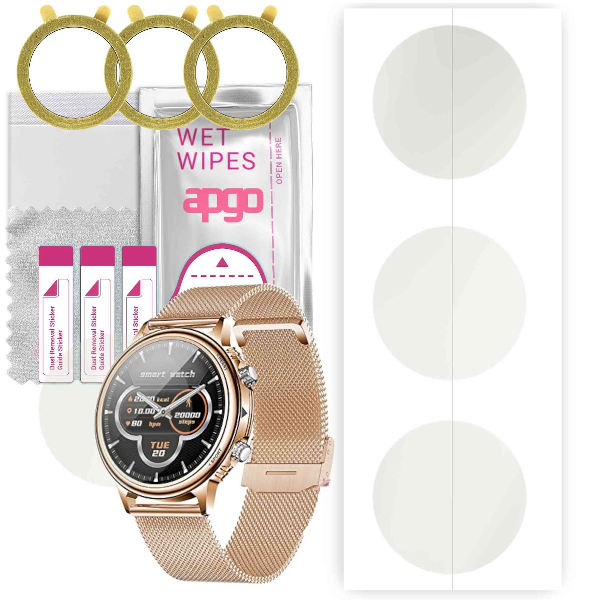 3x Folia hydrożelowa MATOWA do Fitonme HH85 - apgo Smartwatch Hydrogel MATTE Protection Ochrona na ekran smartwatcha