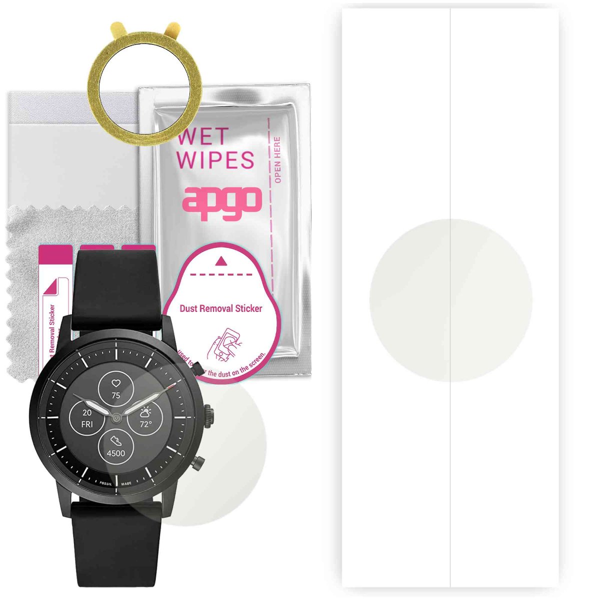 1x Folia hydrożelowa MATOWA do Fossil Hybrid HR Collider FTW7010 - apgo Smartwatch Hydrogel MATTE Protection Ochrona na ekran smartwatcha