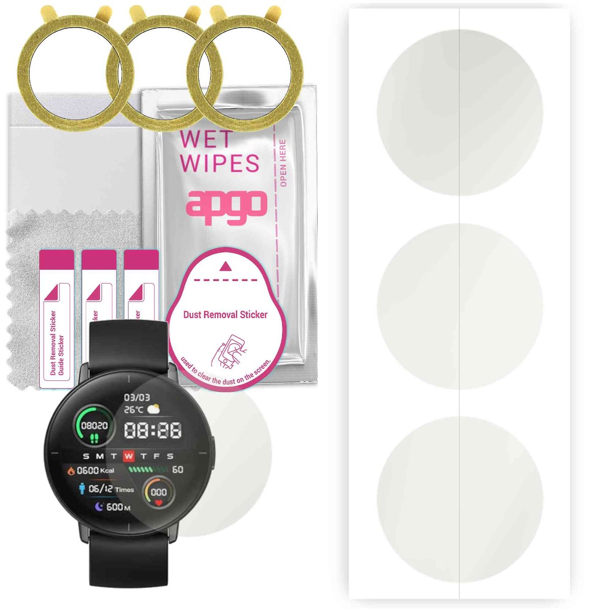 3x Folia hydrożelowa MATOWA do Mibro Lite - apgo Smartwatch Hydrogel MATTE Protection Ochrona na ekran smartwatcha
