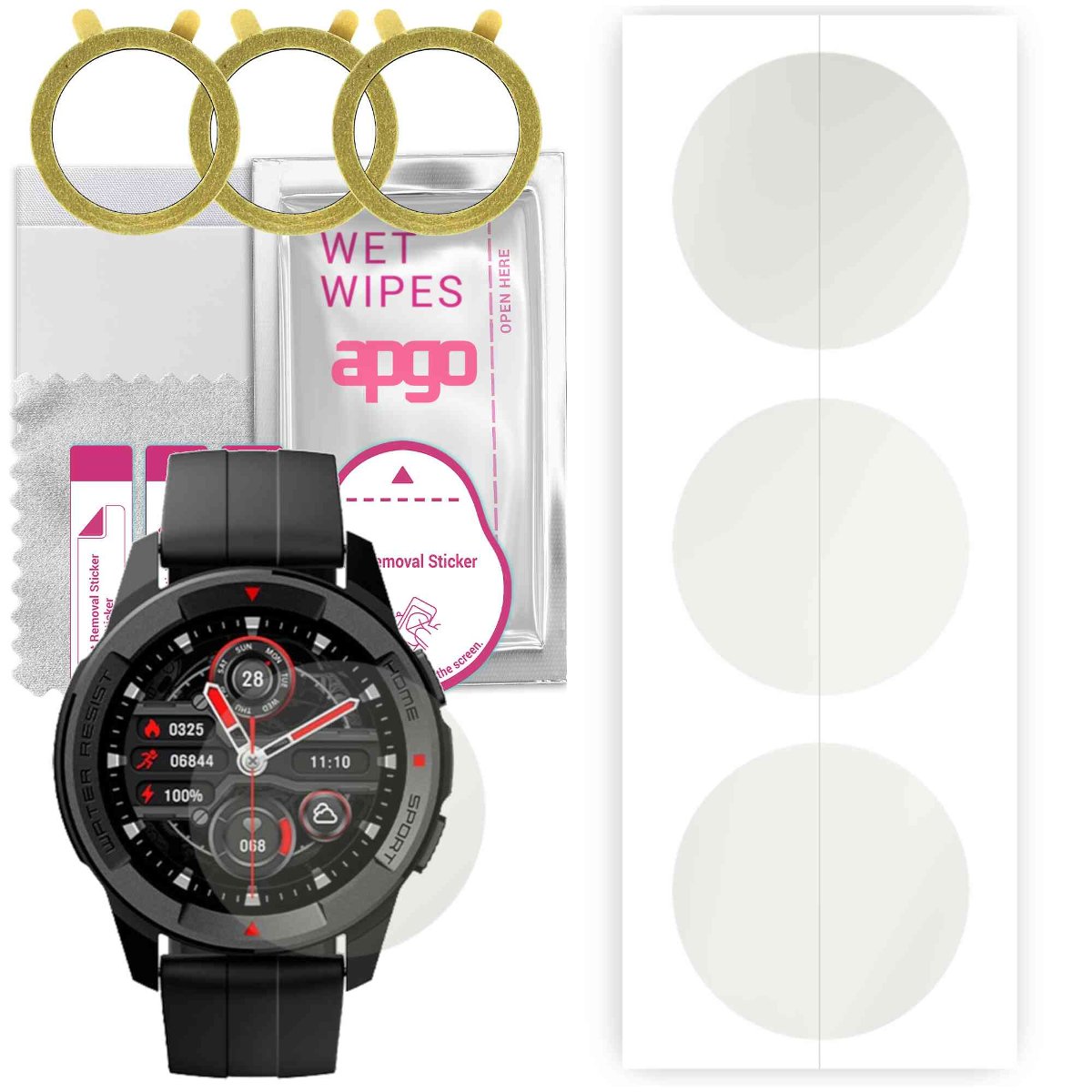 3x Folia hydrożelowa MATOWA do Mibro Watch X1 - apgo Smartwatch Hydrogel MATTE Protection Ochrona na ekran smartwatcha