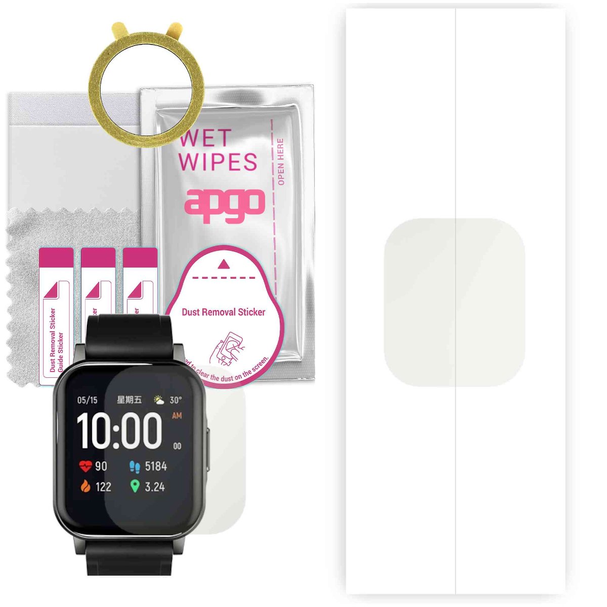 1x Folia hydrożelowa MATOWA do Haylou Solar LS02 - apgo Smartwatch Hydrogel MATTE Protection Ochrona na ekran smartwatcha